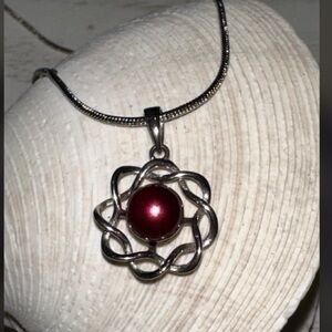 Burgundy Pearl Necklace